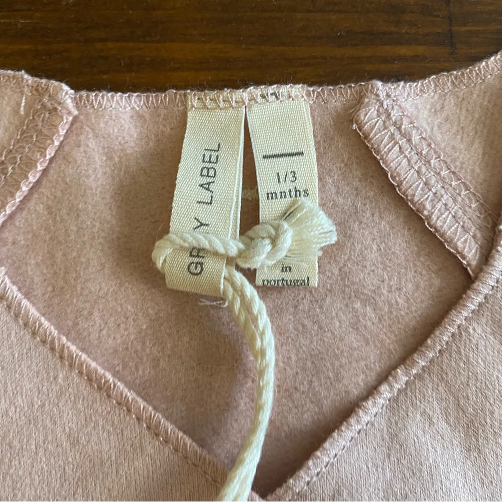 NWT Gray Label Crossover Top Tie Enclosure In VTG‎ Pink Baby Cardigan 1-3 Months